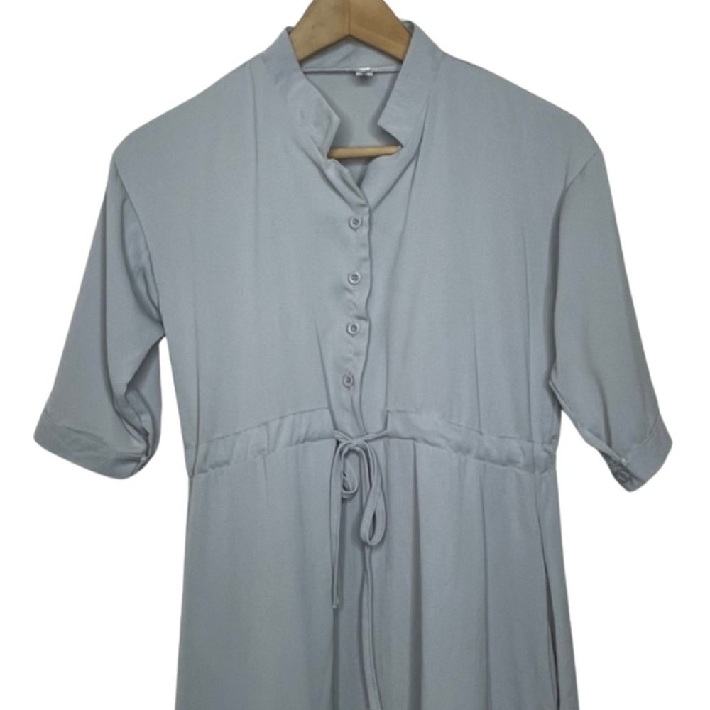 LIDAAI | Lilac Short Sleeve Dress with Waist Tie | Size M - Picture 4 of 11